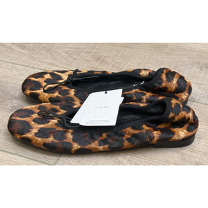 NEW MANGO MNG LEOPARD ANIMAL PRINT LEATHER BALLERINA BALLET FLATS SHOES 36 US 6